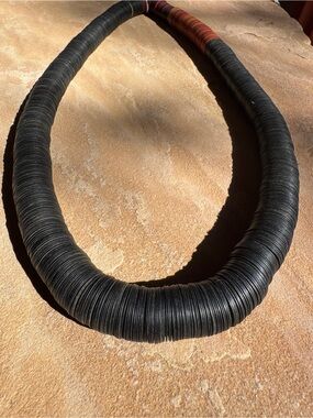 Vintage African Vinyl Heishi Trade Bead Discs Strand 32”